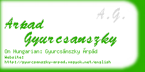 arpad gyurcsanszky business card